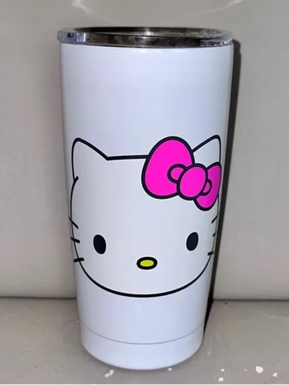 Sanrio Hello Kitty White Stainless Steel 2 Sided Tumbler 20 Oz NWOT
